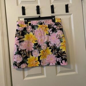 Rafaella Petite Pink and Yellow Floral Pencil Skirt